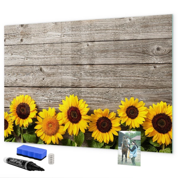 Tableau effaçable magnétique Tableau créatif de fleurs de tournesol