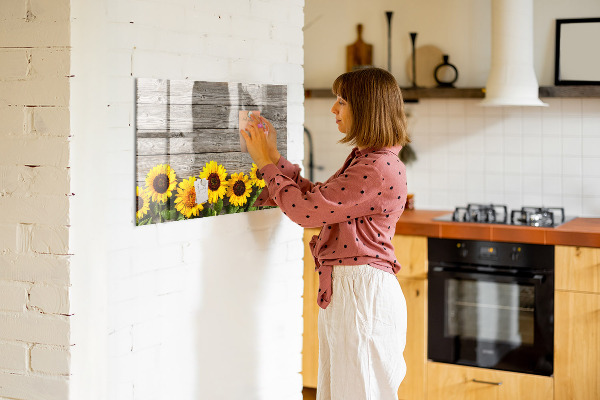 Tableau effaçable magnétique Tableau créatif de fleurs de tournesol