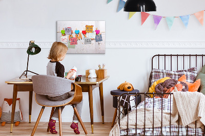 Tableau magnétique effaçable Des souvenirs colorés sur une série de photos
