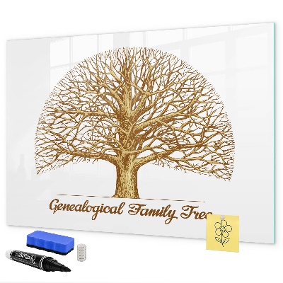Tableau magnétique effaçable Arbre généalogique avec espace pour photos