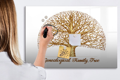 Tableau magnétique effaçable Arbre généalogique avec espace pour photos
