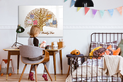 Tableau magnétique effaçable Arbre généalogique avec espace pour photos