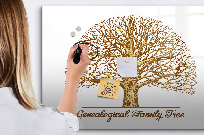 Tableau magnétique effaçable Arbre généalogique avec espace pour photos
