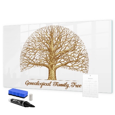 Tableau magnétique effaçable Arbre généalogique avec espace pour photos
