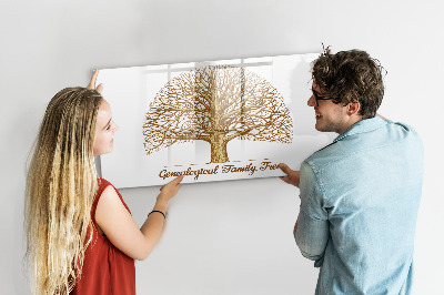 Tableau magnétique effaçable Arbre généalogique avec espace pour photos
