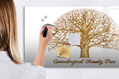 Tableau magnétique effaçable Arbre généalogique avec espace pour photos