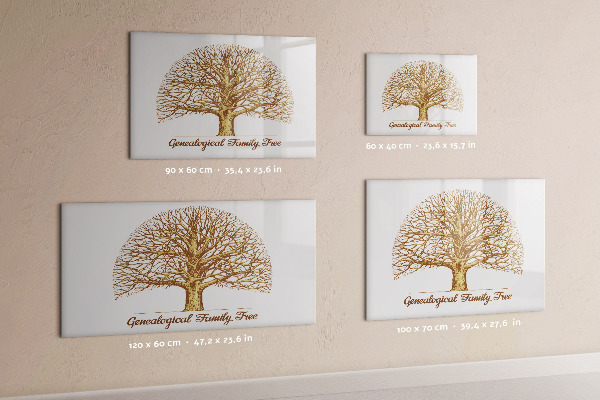 Tableau magnétique effaçable Arbre généalogique avec espace pour photos