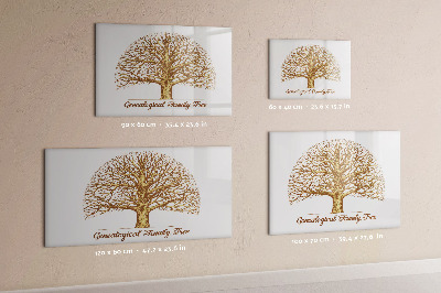 Tableau magnétique effaçable Arbre généalogique avec espace pour photos