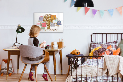 Tableau magnétique effaçable Arbre généalogique avec espace pour photos