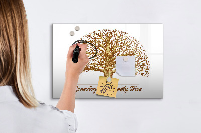Tableau magnétique effaçable Arbre généalogique avec espace pour photos