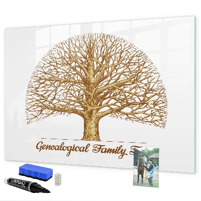 Tableau magnétique effaçable Arbre généalogique avec espace pour photos