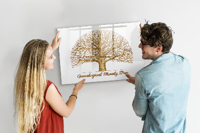 Tableau magnétique effaçable Arbre généalogique avec espace pour photos