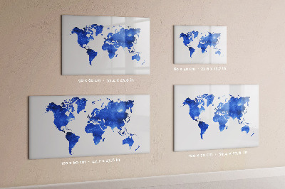 Tableau magnétique effaçable Carte du monde avec emplacements de photos