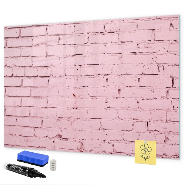 Tableau magnétique effaçable Mur rose avec espace pour les photos