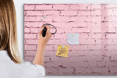 Tableau magnétique effaçable Mur rose avec espace pour les photos