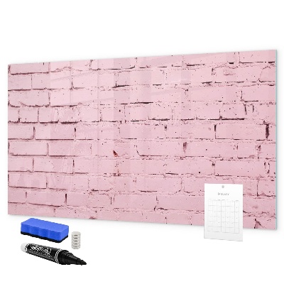 Tableau magnétique effaçable Mur rose avec espace pour les photos