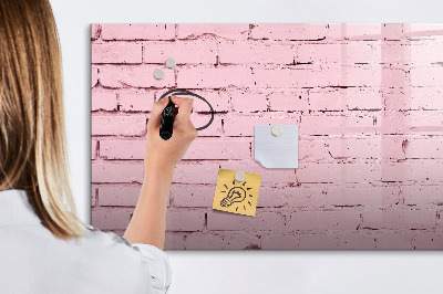 Tableau magnétique effaçable Mur rose avec espace pour les photos