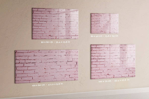 Tableau magnétique effaçable Mur rose avec espace pour les photos