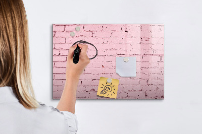 Tableau magnétique effaçable Mur rose avec espace pour les photos