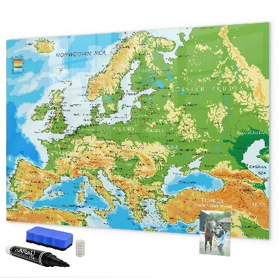 Tableau effaçable magnétique Une carte de l'Europe pour des souvenirs personnels
