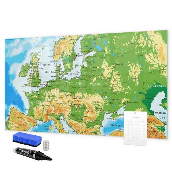 Tableau effaçable magnétique Une carte de l'Europe pour des souvenirs personnels