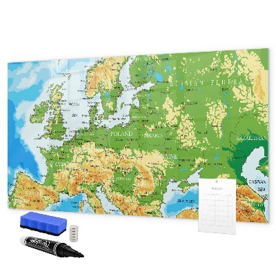 Tableau effaçable magnétique Une carte de l'Europe pour des souvenirs personnels