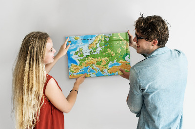 Tableau effaçable magnétique Une carte de l'Europe pour des souvenirs personnels
