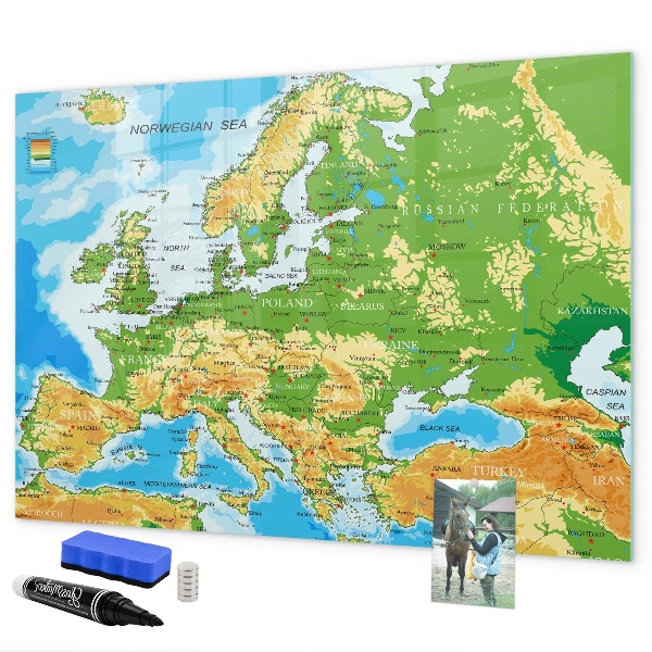 Tableau effaçable magnétique Une carte de l'Europe pour des souvenirs personnels