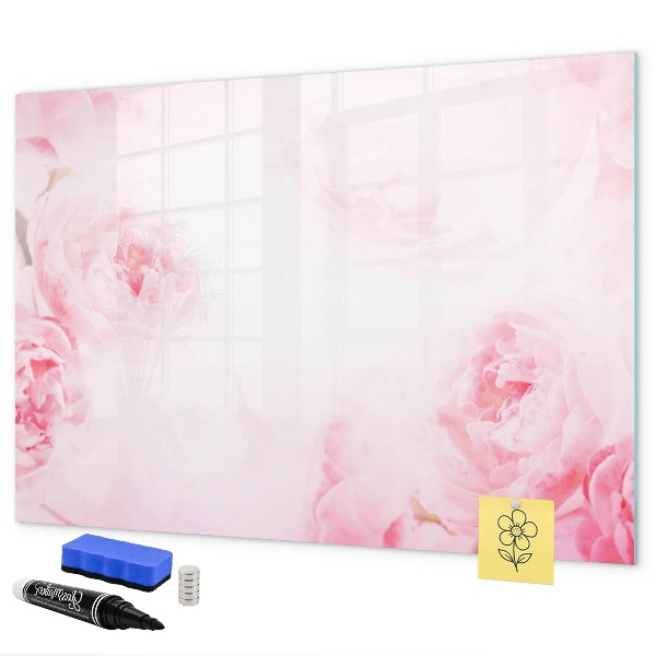 Tableau magnétique effaçable Souvenirs romantiques sur fond rose