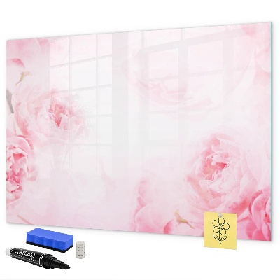 Tableau magnétique effaçable Souvenirs romantiques sur fond rose