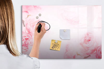 Tableau magnétique effaçable Souvenirs romantiques sur fond rose