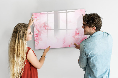 Tableau magnétique effaçable Souvenirs romantiques sur fond rose