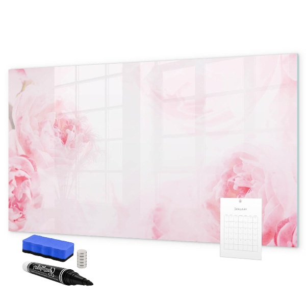 Tableau magnétique effaçable Souvenirs romantiques sur fond rose
