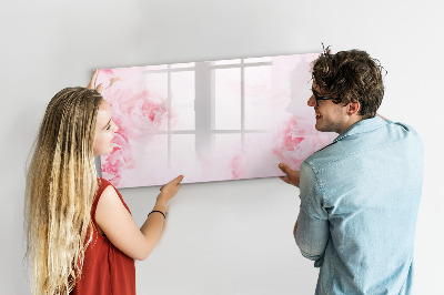 Tableau magnétique effaçable Souvenirs romantiques sur fond rose
