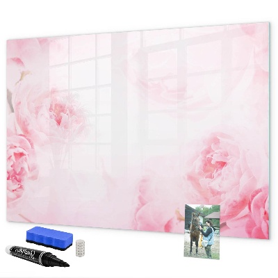 Tableau magnétique effaçable Souvenirs romantiques sur fond rose