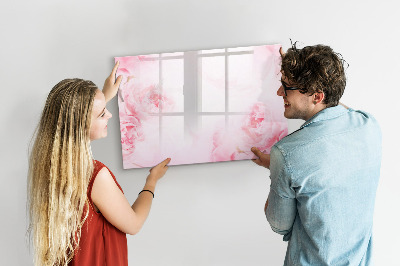 Tableau magnétique effaçable Souvenirs romantiques sur fond rose