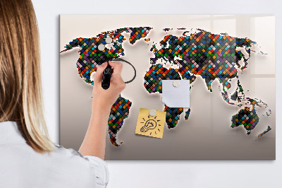 Tableau effaçable magnétique Monde interactif avec des espaces photos