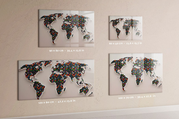 Tableau effaçable magnétique Monde interactif avec des espaces photos