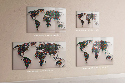 Tableau effaçable magnétique Monde interactif avec des espaces photos