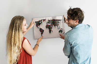 Tableau effaçable magnétique Monde interactif avec des espaces photos