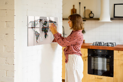 Tableau effaçable magnétique Monde interactif avec des espaces photos