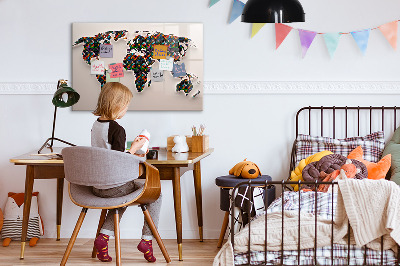 Tableau effaçable magnétique Monde interactif avec des espaces photos