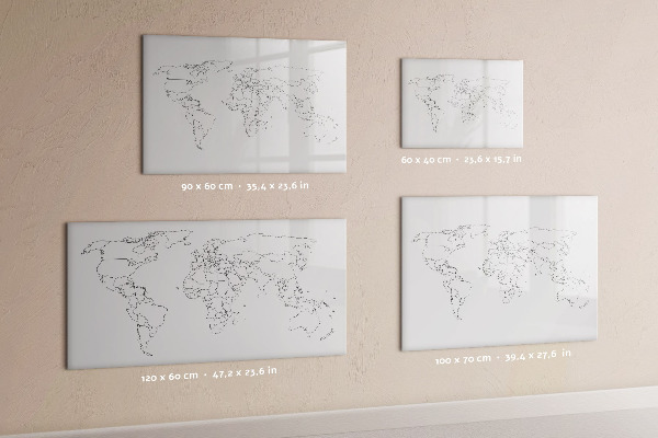 Tableau effaçable magnétique Voyages et souvenirs en images