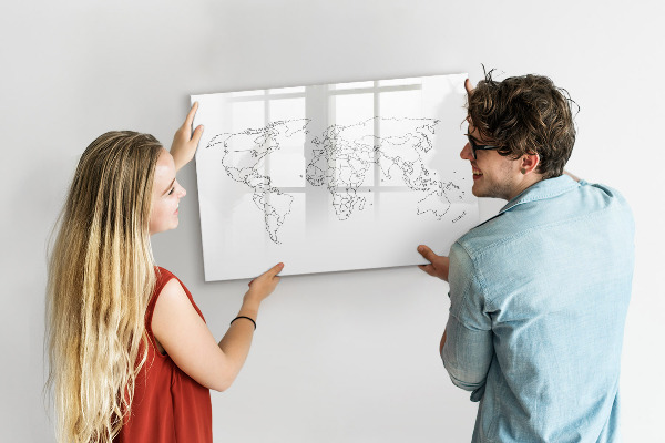Tableau effaçable magnétique Voyages et souvenirs en images