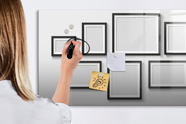 Tableau effaçable magnétique Tableau moderne pour photos et notes