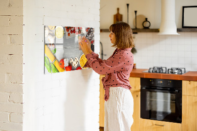 Tableau magnétique effaçable Des pense-bêtes pour la cuisine avec vos saveurs préférées