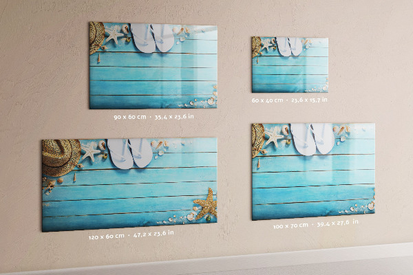 Tableau effaçable magnétique Souvenirs d'été sur un plateau coloré