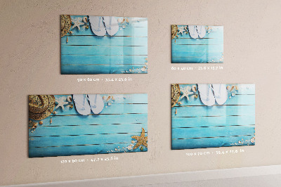 Tableau effaçable magnétique Souvenirs d'été sur un plateau coloré