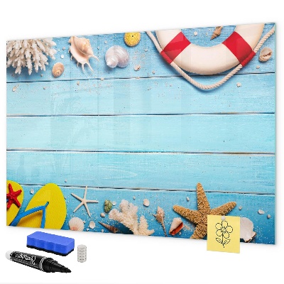 Tableau magnétique effaçable Souvenirs d'été au bord de la mer