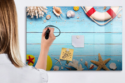 Tableau magnétique effaçable Souvenirs d'été au bord de la mer
